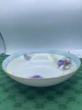 Antique Blackberry Hand Painted Porcelain Bowl Unbranded 9” Diameter picture