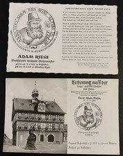 Adam Ries Postcard Lot of 2 Staffelstein Germany Rathaus Rechenmeister Math Book picture