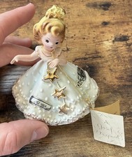 Vintage Josef Originals December Girl - White Dress Gold Stars - Tags - Japan picture
