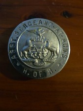 Vintage Assistant Sargent At Arms Uniform Badge Medal Pin picture