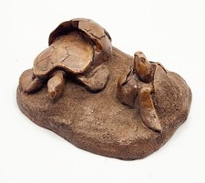 VTG Baby Sea Turtles Hatchlings Sculpture Home Decor Woodcrest Creations USA picture