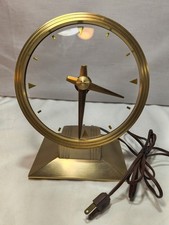 VTG MCM Haddon Golden Vision Electric Clock/Rear Nightlight  **READ picture