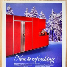 1992 Sub-Zero Red Refrigerator Model 590 Snow Forest Vintage Print Ad Advert picture