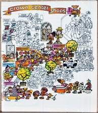 1970s Brochure Folded Map Crown Center Shops Kansas City MO Trapp's Market picture
