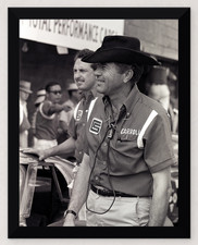 9.5X12 FRAMED CARROLL SHELBY IN THE PITS TOTAL PERFORMANCE ERA REPROD PRINT picture