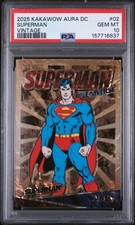 2025 KAKAWOW AURA DC SUPERMAN VINTAGE /165 #2 PSA 10 picture