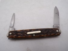 Vintage Valley Forge Tip Bolster Bone Pen Knife USA picture