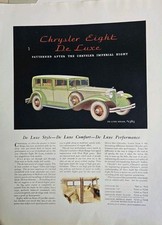 1931 Chrysler Eight Deluxe sedan car vintage Original ad  picture