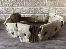 WWI US Army M1910 10 Pocket Canvas Cartridge Ammo Belt Springfield Field Wear picture