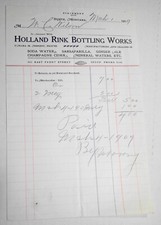 1909 Holland Rink Bottling Works Butte Montana - Billhead - for merchandise picture