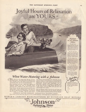 1927 Johnson Outboard Motors - South Bend Indiana - Vintage Print Ad picture