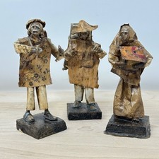Vintage EB Jalisco Mexico Paper Mache Folk Art Figures Set of 3 Campesinos 4in picture