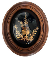 Vintage live Flora Hawaii Orchid & Fern Encased in 24K Gold hand crafted in Maui picture