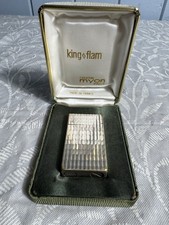 Vintage MYON King Flam French Lighter Silver Plate Original Box c1960s France picture