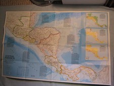 CENTRAL AMERICA PAST & PRESENT MAP National Geographic April 1986 picture