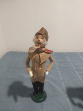 BYERS CHOICE MAN CAROLER VINTAGE 1998 TAN COAT MUSTACHE picture