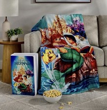 Disney The Little Mermaid Classic VHS Boxed Silk Touch Throw Blanket , 50