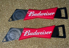 Budweiser Bottle Opener Red Logo Bartender Laser Engraved Stainless Steel 2 Pcs picture