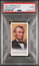 Abraham Lincoln 1927 Carreras LTD. Famous Men President #7 PSA 2 picture
