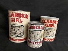 Vintage Glabber Girl Baking Powder Cans Lot of 3 picture