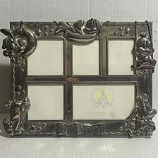 Vtg 90s Looney Tunes Baby Picture Frame Silver Metal Multiple Pictures Tweety picture