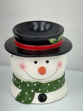 YANKEE CANDLE CO SNOWMAN TEA LIGHT/ TART WARMER HOLDER CHRISTMAS 5.5