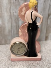 Vintage SARSAPARILLA 80's  Art Deco  Japan Blonde Bombshell/Pinup Clock Figurine picture