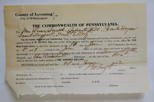 1922 County of Lycoming City of Williamsport Pennsylvania, Court Document picture