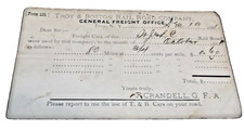 DECEMBER 1881 TROY & BOSTON RAILROAD FITCHBURG B&M FREIGHT CAR USAGE BILL POST C picture