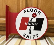 Hurst Floor Shifter Flange Sign Gas Oil Parts Garage Vintage Style Wall Decor picture