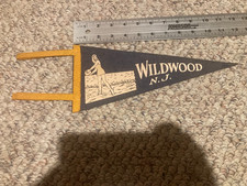 Vintage Wildwood NJ SOUVENIR Pennant Banner BEACH SURF BATHING BEAUTY -Ship Fast picture