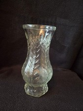 Vintage FTD 1977 Clear Pressed Glass Leaf Pattern 10
