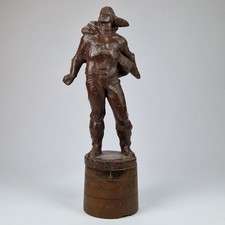 Rare Vintage Soviet Statuette Pilot Valery Chkalov USSR 1960s Figurine Aviation picture