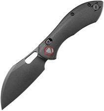 TRIVISA Batwing-BM/S Crossbar Lock Black Micarta Folding 14C28N Knife JM10SBM14 picture
