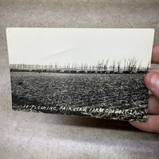 RPPC Photo Postcard Plowing at Odebolt IA Iowa Fairview Farm picture
