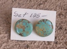 Vintage Royston Turquoise Sterling Silver Post Stud Earrings Southwestern picture