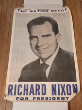 Vintage Richard Nixon Campaign Poster Paper 43.5x28 The World Needs President picture