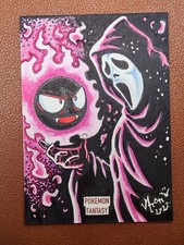 Gastly Scream Tribute Gengar Pokemon Fantasy PSC Sketch Card by Z-XIII TCG Art picture