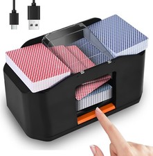 Quiet & Rechargeable 2 Decks Card Shuffler, Automatic 2000 mAh Electric Shuffler picture