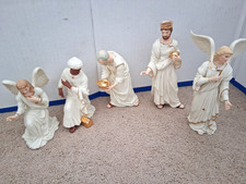 1995 Lenox Fine Porcelain Set of (5) Classic Nativity Religious Figurines picture