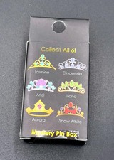 Disney Princess Mystery Pin Box Tiara Collection Jasmine/Cinderella/ariel & o picture
