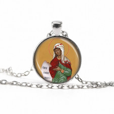 Saint Susanna Handmade Catholic Necklace with a Silver-Tone Pendant picture