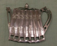 Godinger Silver Teapot Trivet - 1992 picture