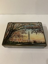 Washington Monument Decoupage Glass Box By Willan F for Tiny Jewel Box 6.5x5x1 picture