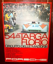 Vintage 1970 Original Porsche 54A Targa Florio Racing Poster Erich Strenger picture