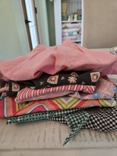Beautiful Lot Of 7 VINTAGE HALF APRONS Feedsack Gingham Pink Red Black ADORABLE picture