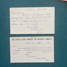 Lot of 2 Postcards 1906 & 1908 Baltimore Maryland to Woodstock Virginia picture