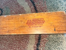 -VTG STANLEY #H1294 - 18” WOOD LEVEL - RED DECAL - 2 VIALS - U.S.A. picture