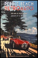 SIGNED 2018 Pebble Beach Concours RETROAUTO Poster OSCA Layzell picture