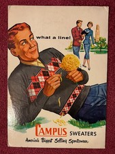 Vintage 1950s Campus Sweaters Retail Store Display Standee 12
